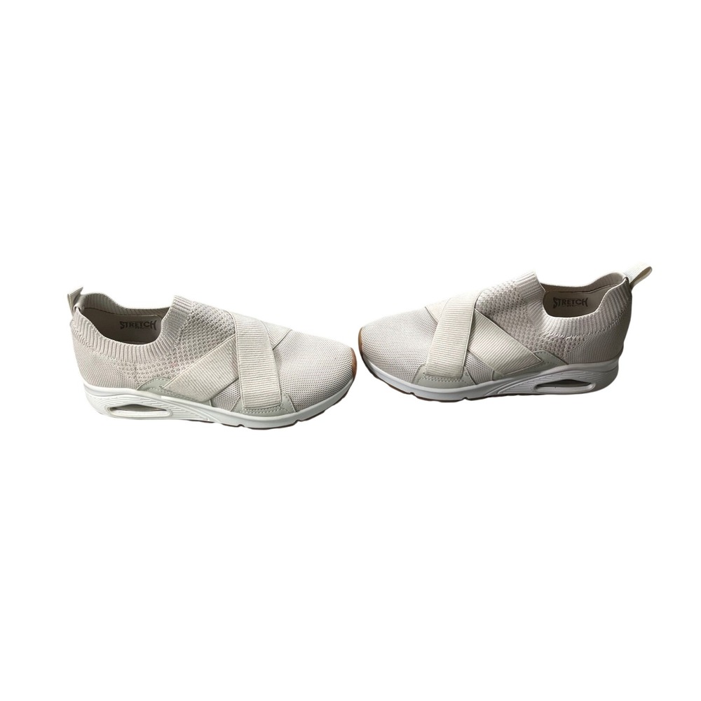 Skechers Stretch Fit Slip On Sneakers Women's 10 Cream Knit Comfort Shoes